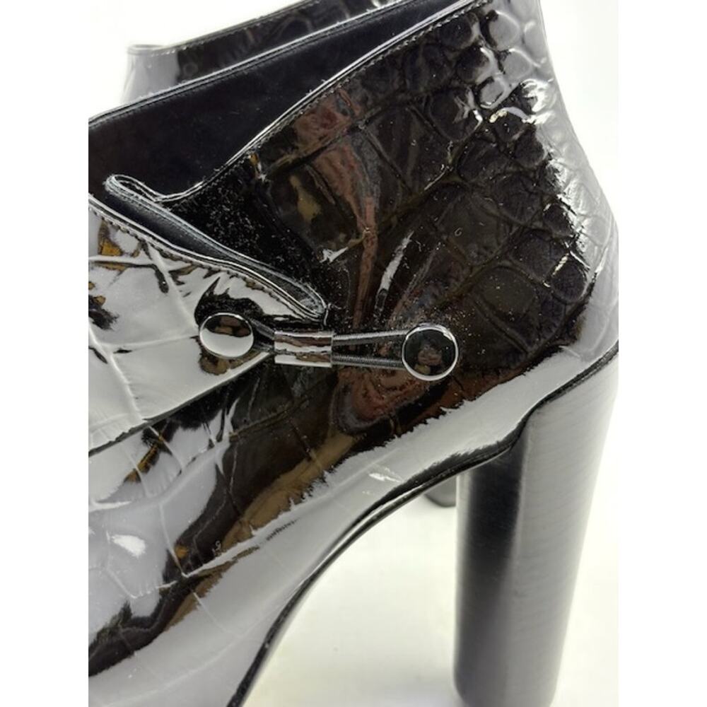 Louis Vuitton Delft Cornelia Croc Patent Leather Ankle Boots Black Size 38.5 - Picture 8 of 14